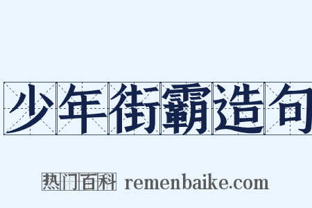 少年街霸造句是什么意思的图片